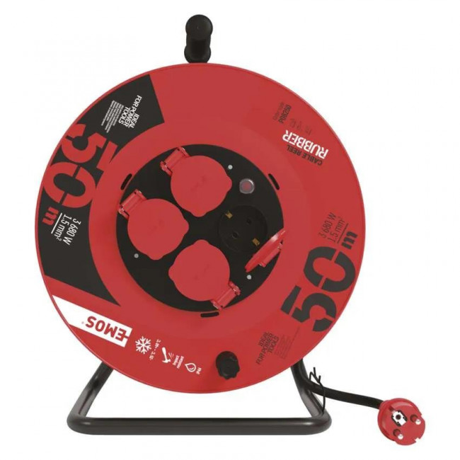 Μπαλαντέζα Σε Καρούλι Πλαστικό Με Καλώδιο 3x1.5mm 50 Μέτρα P08250 EMOS