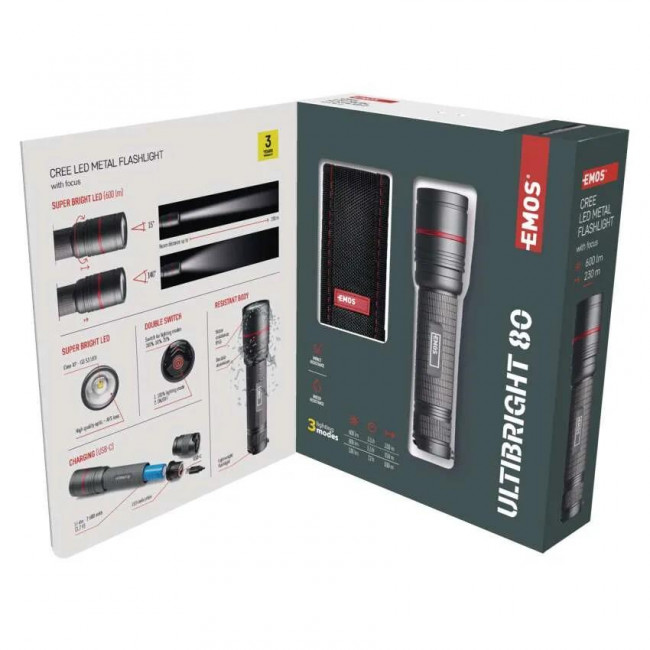 Φακός Χειρός LED Ultibright 80 P3180 EMOS