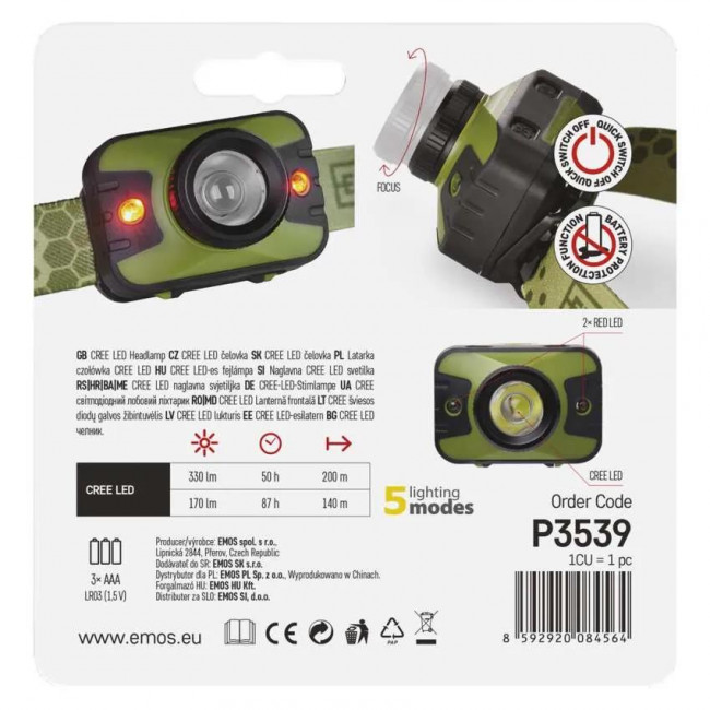 Φακός Κεφαλής LED P3539 EMOS