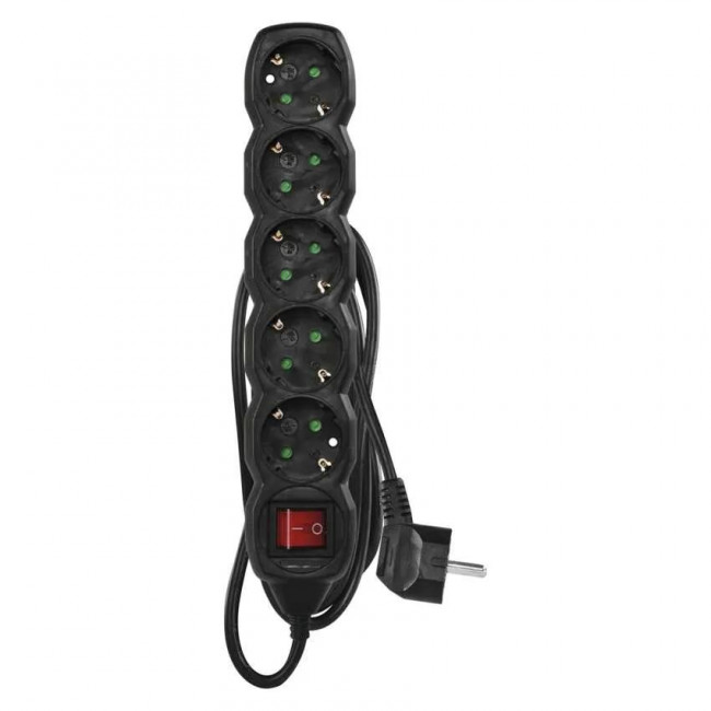Πολύπριζο 5 Σούκο Με Διακόπτη 1.5m Μαύρο PC1521R EMOS