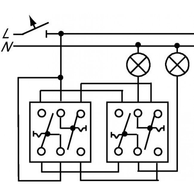 Μηχανισμός Διακόπτη Διπλός A/R 2000/6/6US-500 BUSCH-JAEGER/ABB