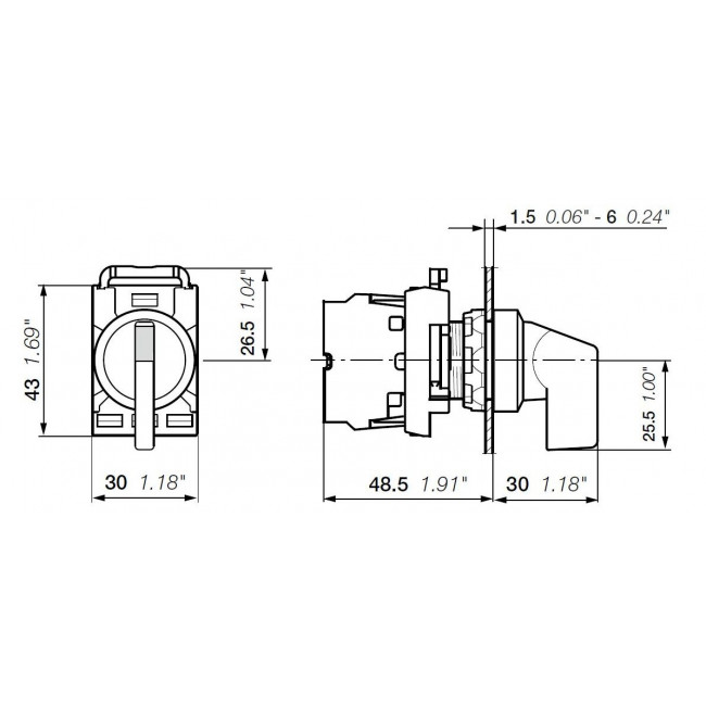 Κεφαλή Διακόπτη 3 Θέσεων Μαύρο M3SS4-10B ABB