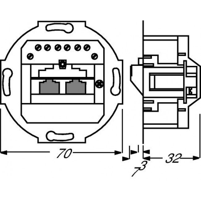 Μηχανισμός Πρίζας Τηλεφώνου Διπλή  RJ45 0215 BUSCH-JAEGER/ABB