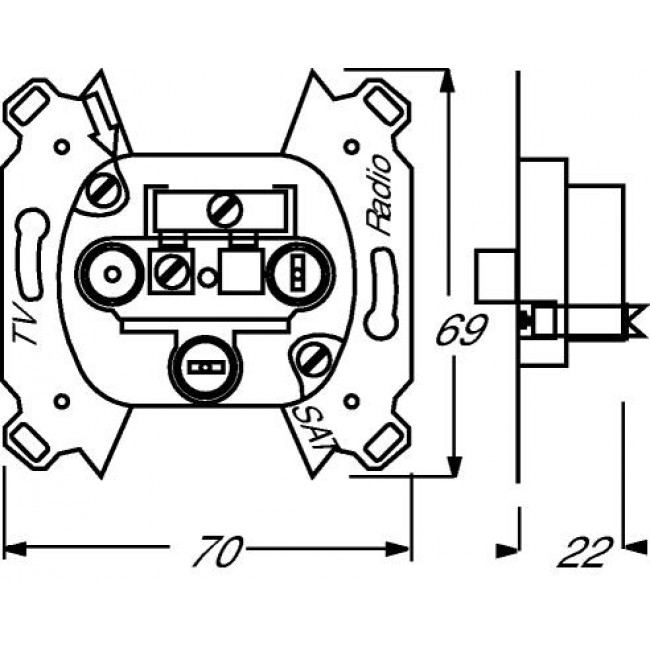 Μηχανισμός TV/R/SAT Τερματική 0232-101 BUSCH-JAEGER/ABB