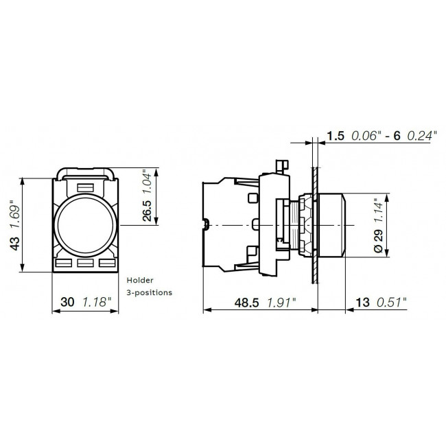 Κεφαλή Μπουτόν Λευκό MP1-10W ABB