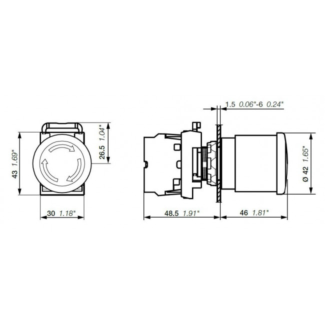 Κεφαλή Μπουτον Μανιτάρι Για Φωτεινή Λειτουργία MPMP3-11R ABB