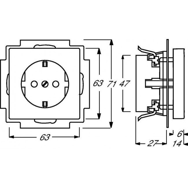 Πρίζα Σούκο Ασφαλείας Λευκό 20EUCKS-84 BUSCH-JAEGER/ABB