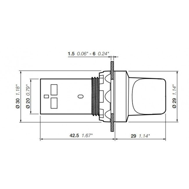 Διακόπτης Πόρτας Φ22 1NO 2 Θέσεων Μαύρο C2SS1-10B-10 ABB