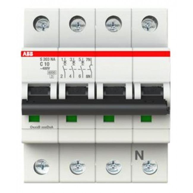 Αυτόματη Ασφάλεια 3P+N C 6A 6kA S203-C6NA ABB