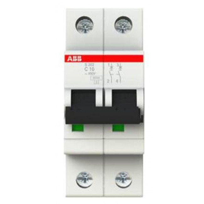 Αυτόματη Ασφάλεια 2P K 10A 6kA S202-K10 ABB
