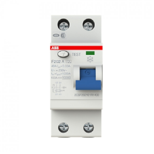 Ρελέ Διαρροής A 2P 40A 30mA F202A-40/0,03 ABB