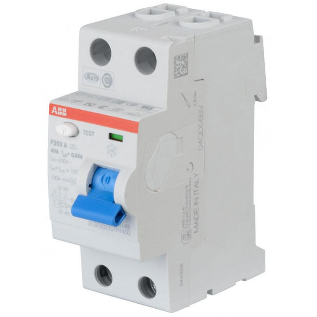 Ρελέ Διαρροής A 2P 63A 300mA F202A-63/0,3 ABB