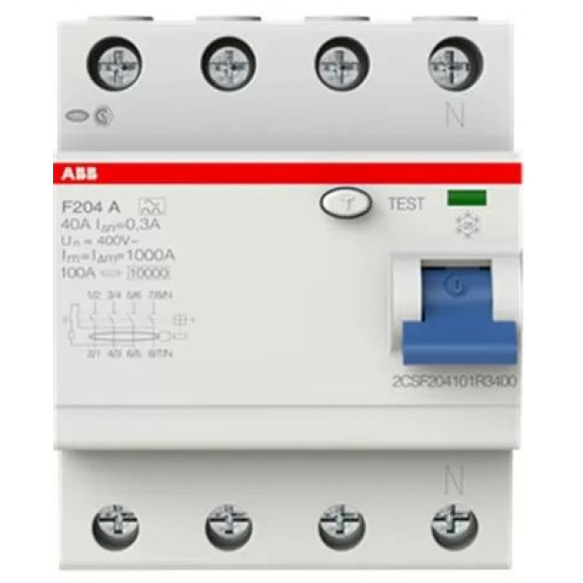Ρελέ Διαρροής A 4P 40A 30mA F204A-40/0,03 ABB
