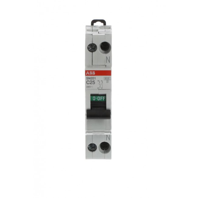 Αυτόματη Ασφάλεια 1P+N C 25A 6kA SN201-C25 ABB