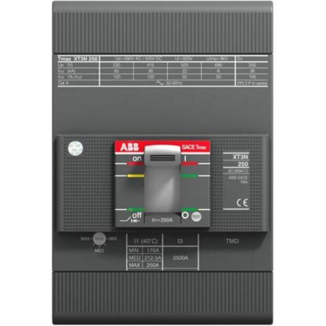 Αυτόματος Διακόπτης Ισχύος 3P 80A 50kA XT3S250 TMD80-800 3p FF ABB
