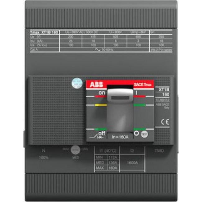 Αυτόματος Διακόπτης Ισχύος 4P 100A 36kA XT1N160 TMD100-1000 4p FF ABB