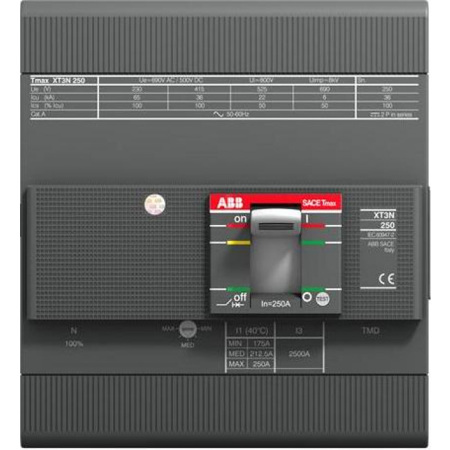 Αυτόματος Διακόπτης Ισχύος 4P 160A 50kA (InN=50%) XT3S250 TMD160-1600 4p FF ABB