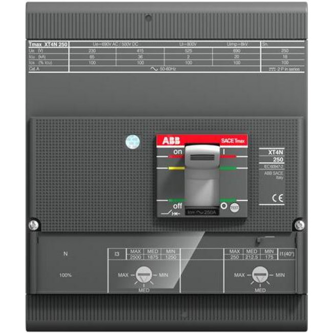 Αυτόματος Διακόπτης Ισχύος 4P 200A 70kA XT4H250 TMD200-2000 4p FF ABB