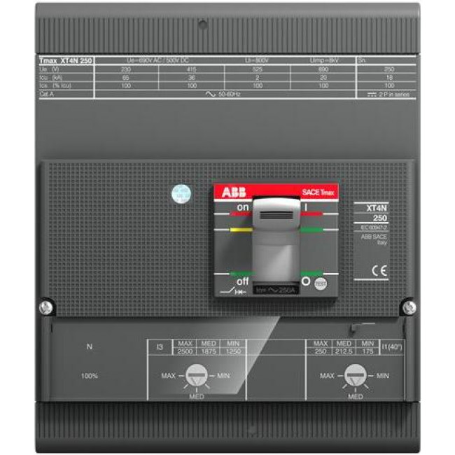 Αυτόματος Διακόπτης Ισχύος 4P 250A 70kA XT4H250 TMD250-2500 4p FF ABB