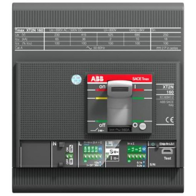 Αυτόματος Διακόπτης Ισχύος 4P 160A 70kA XT2H160 EkipLS/I In=160A 4p FF ABB