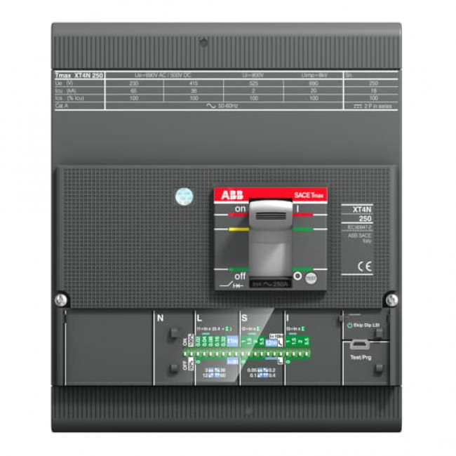 Αυτόματος Διακόπτης Ισχύος 4P 250A 70kA XT4H250 EkipLS/I In=250A 4p FF ABB