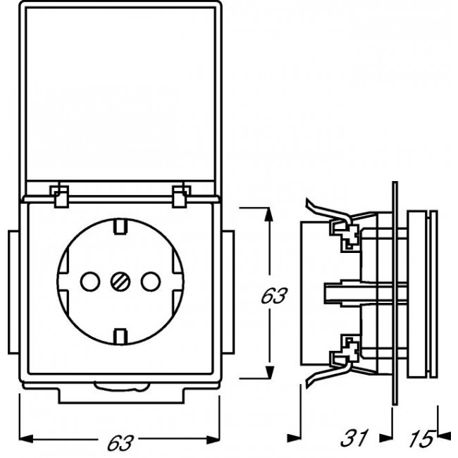 Πρίζα Σούκο Με Καπάκι Μαύρο Soft 20EUK-885 BUSCH-JAEGER/ABB