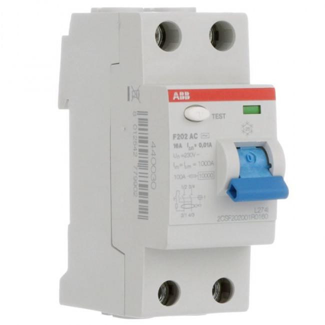 Ρελέ Διαρροής AC 2P 63A 100mA F202AC-63/0,1 ABB