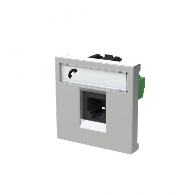 Πρίζα Τηλεφώνου 2 Στοιχείων Αλουμίνιο Zenit N2217.6 PL ABB