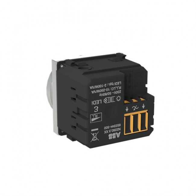 Dimmer Περιστροφικό Universal 2 Στοιχείων Αλουμίνιο Zenit N2260.3 PL ABB