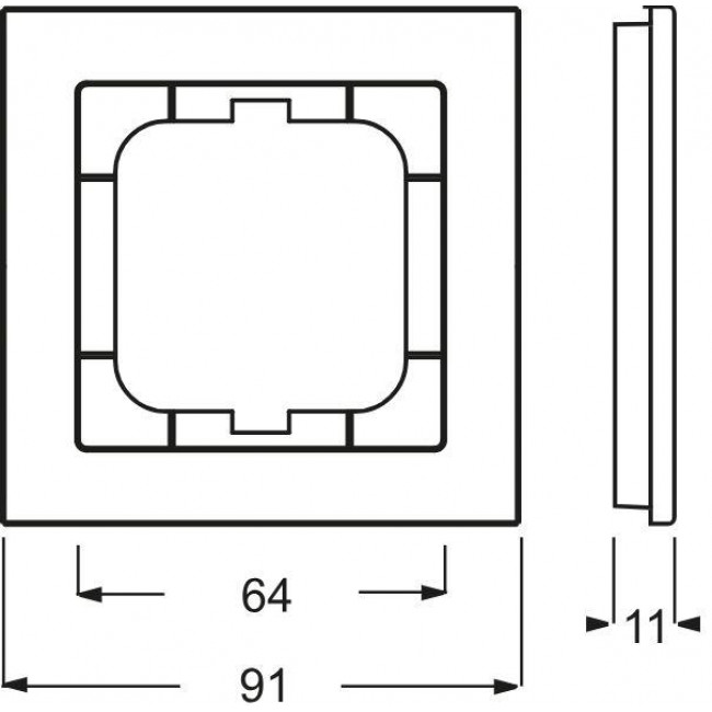 Πλαίσιο 1 Θέσης Τιτάνιο 1721-276-500 aXcent ABB