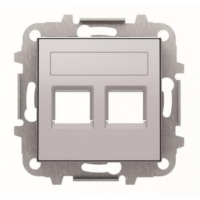 Μετώπη Πρίζας Διπλής Τηλεφώνου ή Data Αλουμίνιο 8518.2PL Sky ABB