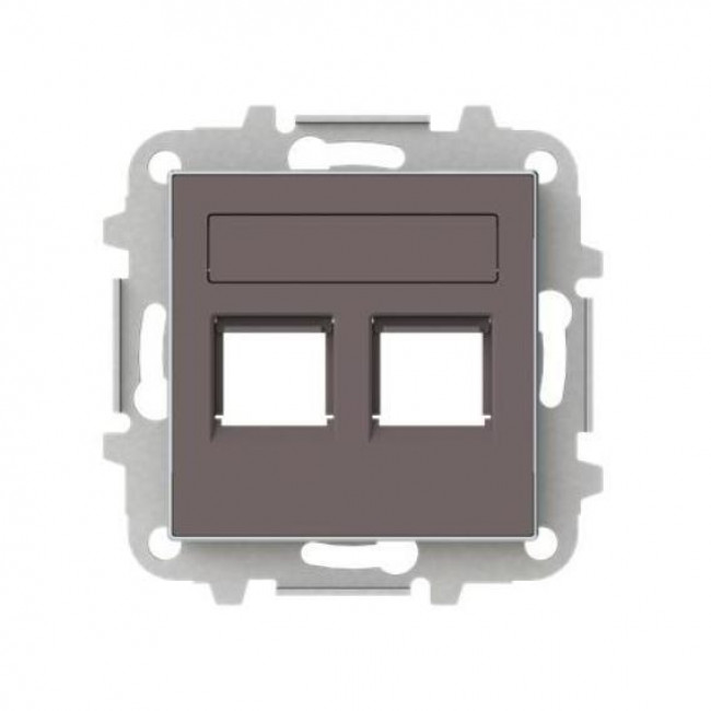 Μετώπη Πρίζας Διπλής Τηλεφώνου ή Data Taupe 8518.2TP Sky ABB