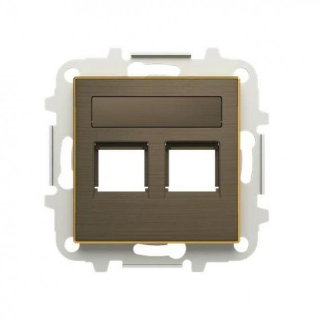 Μετώπη Πρίζας Διπλής Τηλεφώνου ή Data Χρυσό 8518.2OE Sky ABB