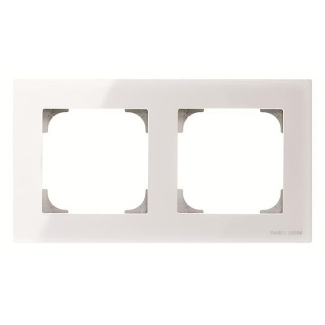 Πλαίσιο 2 Θέσεων Λευκό Γυαλί 8572CB Sky ABB