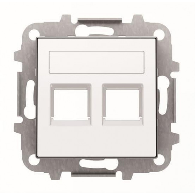 Μετώπη Πρίζας Διπλής Τηλεφώνου ή Data Λευκό 8518.2BE Sky ABB