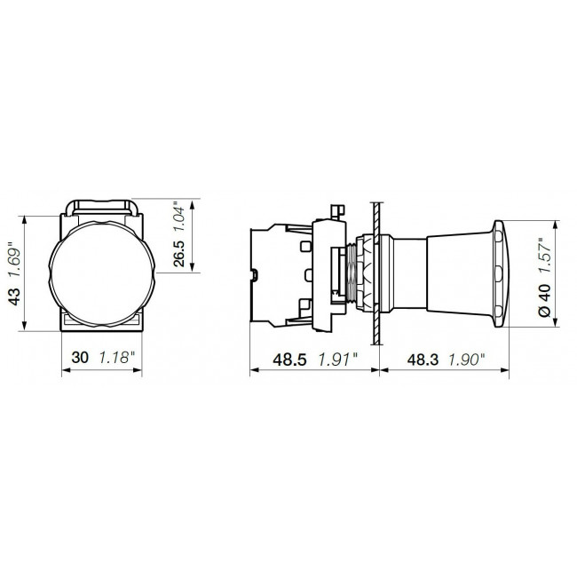 Κεφαλή Μπουτον Μανιτάρι MPET4-10R ABB