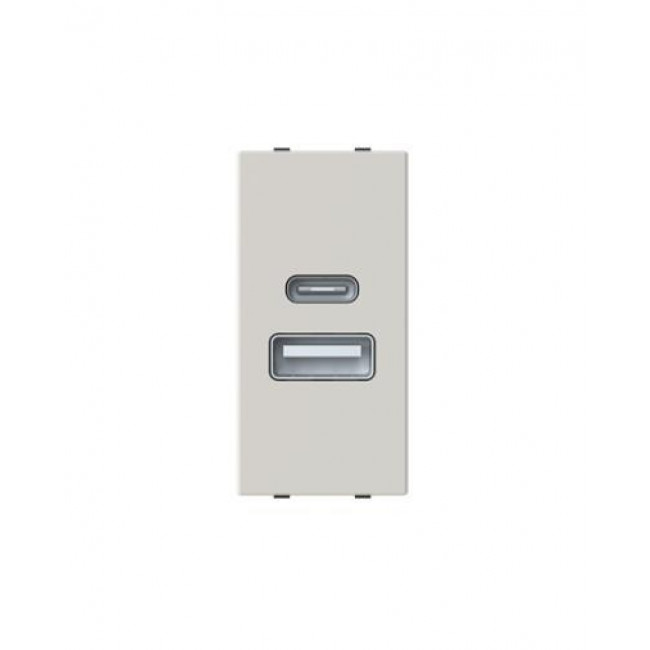 Πρίζα Φόρτισης USB Διπλή TypeA+C 1 Στοιχείου Dune Zenit N2185.4 DN ABB