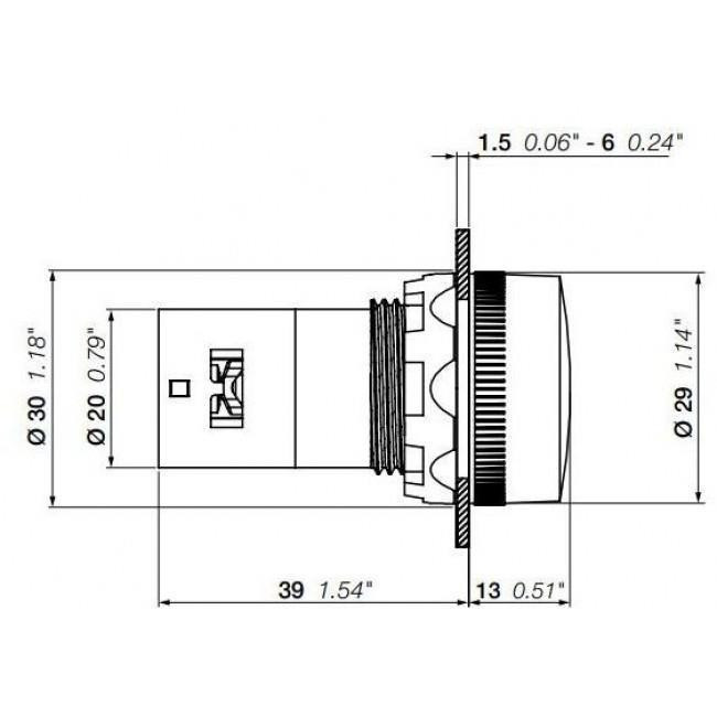 Ενδεικτική Λυχνία Πόρτας LED Φ22 Πράσινο 24VAC/DC CL2-502G ABB