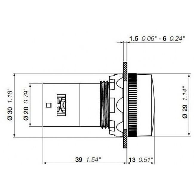 Ενδεικτική Λυχνία Πόρτας LED Φ22 Λευκό 24VAC/DC CL2-502C ABB