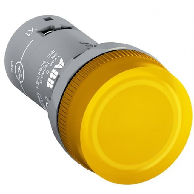 Ενδεικτική Λυχνία Πόρτας LED Φ22 Κίτρινο 230VAC CL2-523Y ABB