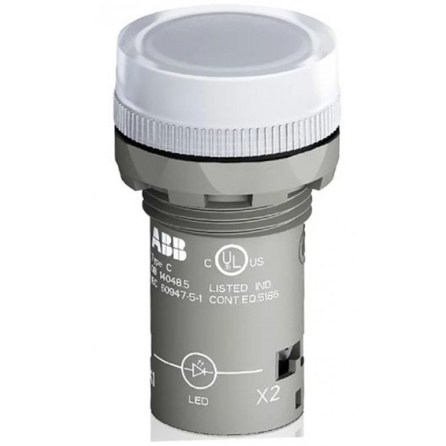 Ενδεικτική Λυχνία Πόρτας LED Φ22 Λευκό 230VAC CL2-523C ABB