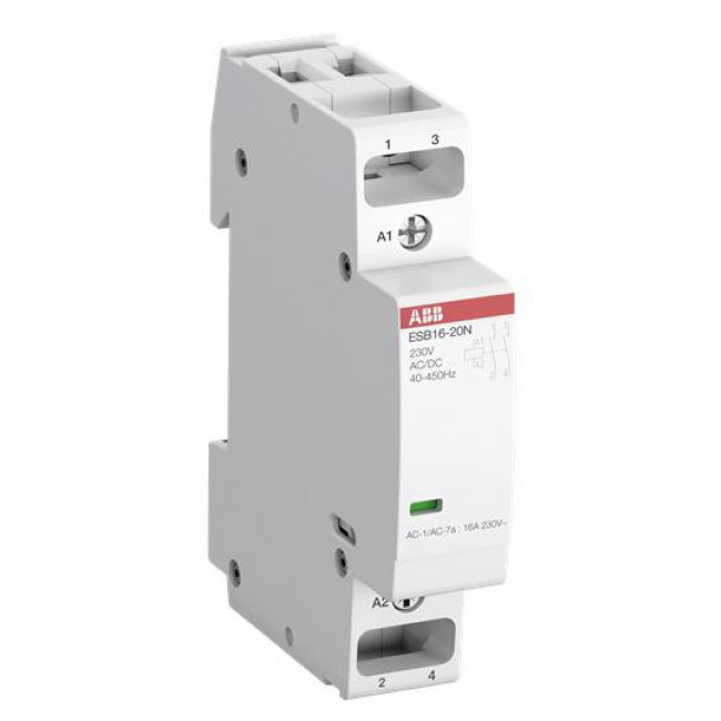 Ρελέ Ισχύος Ράγας 2P 16A 1NO+1NC 230VAC/DC Αθόρυβος ESB16-11N ABB