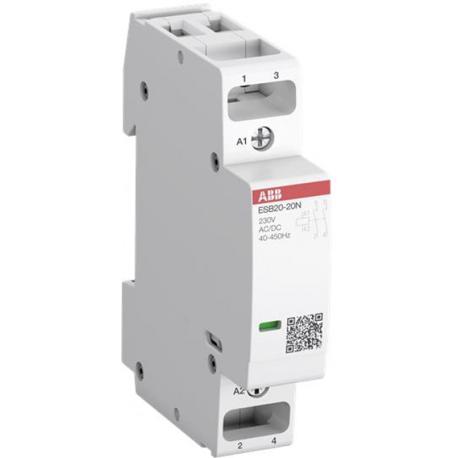 Ρελέ Ισχύος Ράγας 2P 20A 2NC 24VAC/DC Αθόρυβος ESB20-02N ABB