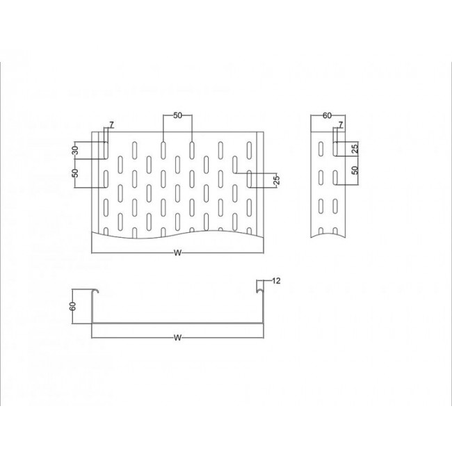 Μεταλλική Σχάρα 300X60Χ0.75mm(3.0m) ΜΕΤΑΛΛΟΔΟΜΗ