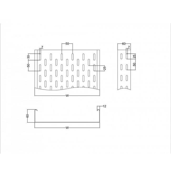 Μεταλλική Σχάρα 500X60Χ1.00mm(3.0m) ΜΕΤΑΛΛΟΔΟΜΗ