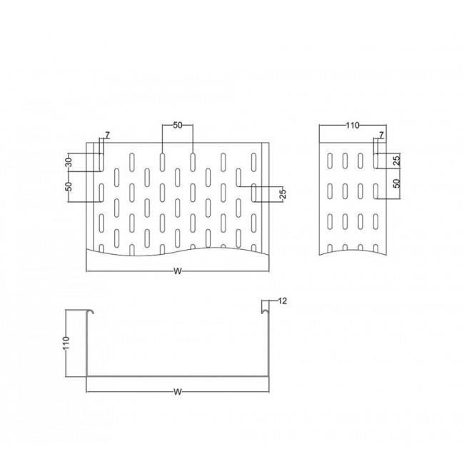 Μεταλλική Σχάρα 500X110Χ1.00mm(3.0m) ΜΕΤΑΛΛΟΔΟΜΗ