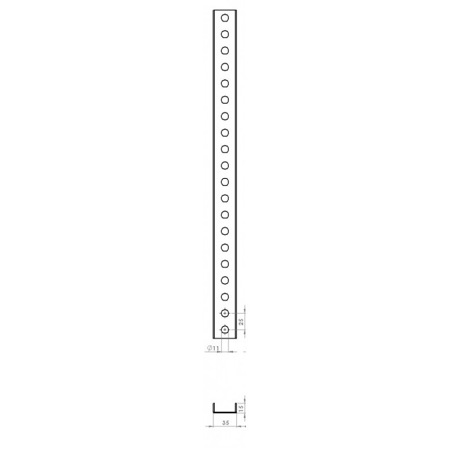 Ράγα Στήριξης 35Χ15 Πάχους 1.50mm ΜΕΤΑΛΛΟΔΟΜΗ