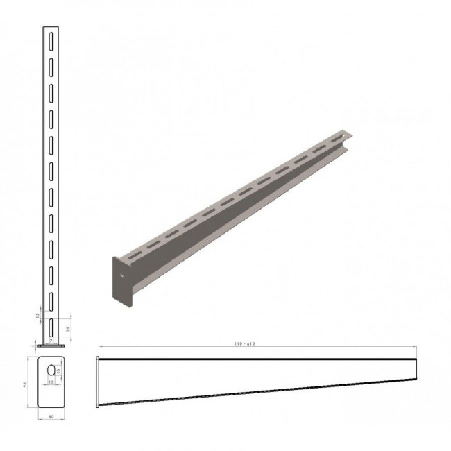 Πρόβολος Τοίχου Βαρέως Τύπου 405mm (3Kn) ΜΕΤΑΛΛΟΔΟΜΗ