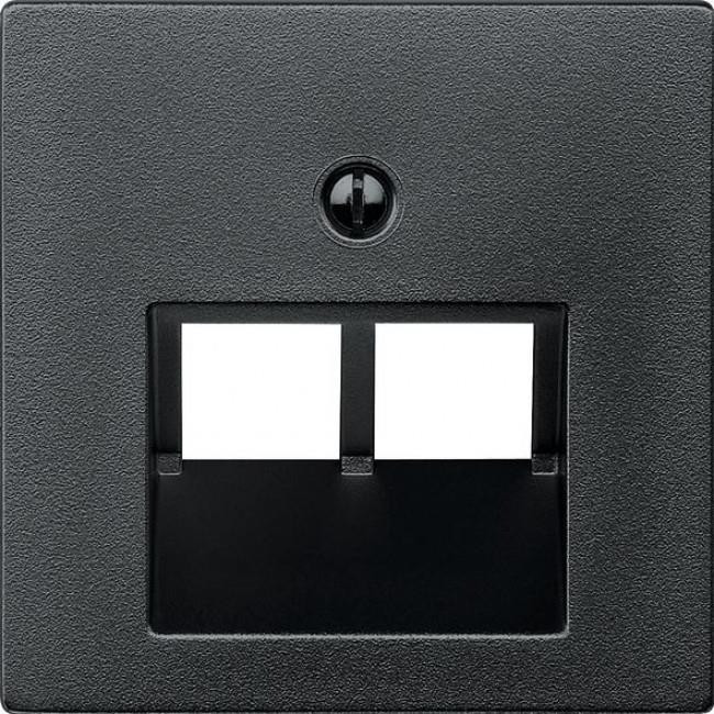 Μετώπη Πρίζας Δικτύου Διπλής RJ45 Ανθρακί 298014 System-M MERTEN