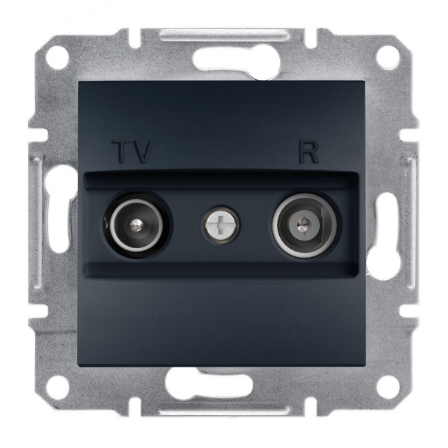 Πρίζα TV-FM Διέλευσης 4dB Ανθρακί EPH3300271 ASFORA